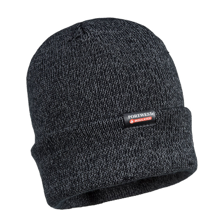 Portwest B026 Reflective Knit Beanie 1#colour_black