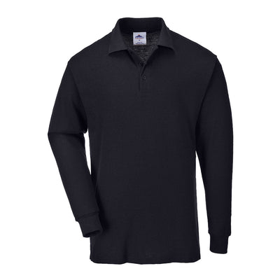 Portwest B212 Genoa Long Sleeved Polo Shirt 1#colour_black