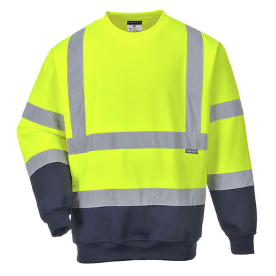Portwest B306 Two Tone Hi Vis Sweatshirt 1#colour_yellow-navy