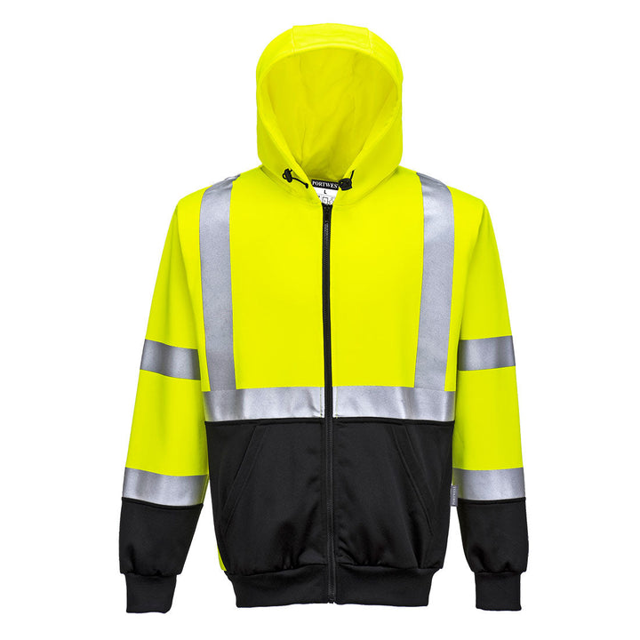 Portwest B315 Hi Vis Two-Tone Zipped Hoodie 1#colour_yellow-black