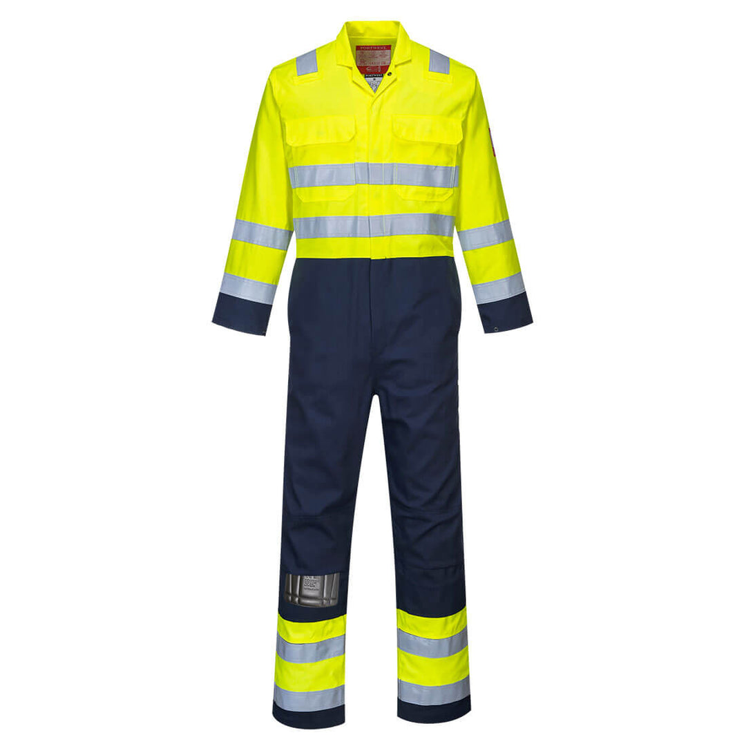 Portwest BIZ7 Hi Vis Anti-Static Bizflame Pro Coveralls 1#colour_yellow-navy