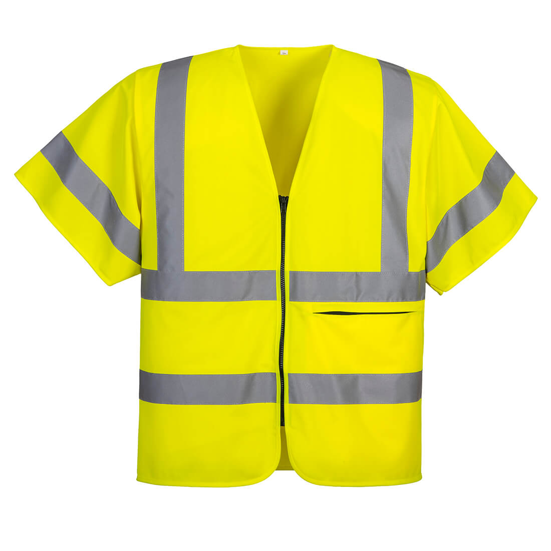 Portwest C372 Half Sleeve Zip Hi Vis Vest 1#colour_yellow