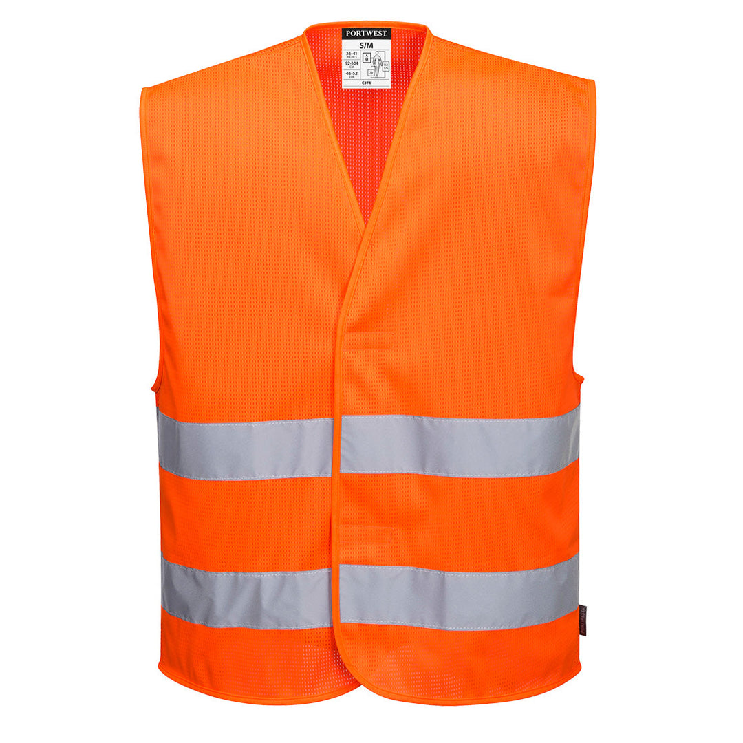 Portwest C374 MeshAir Hi Vis Two Band Vest 1#colour_orange