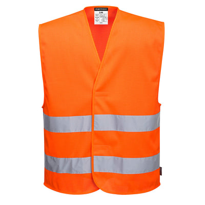 Portwest C374 MeshAir Hi Vis Two Band Vest 1#colour_orange