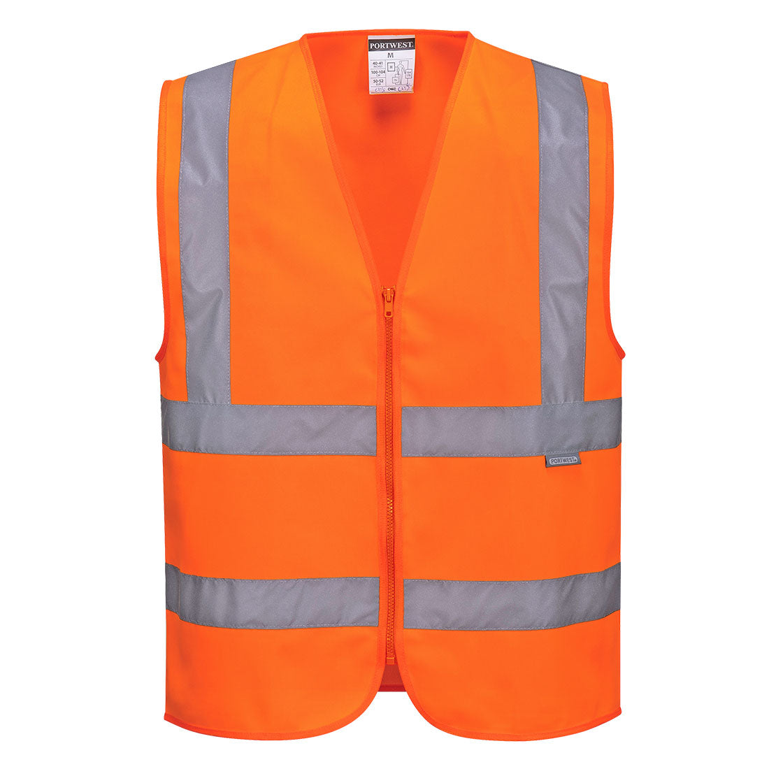 Portwest C375 Hi Vis Zipped Band & Brace Vest 1#colour_orange