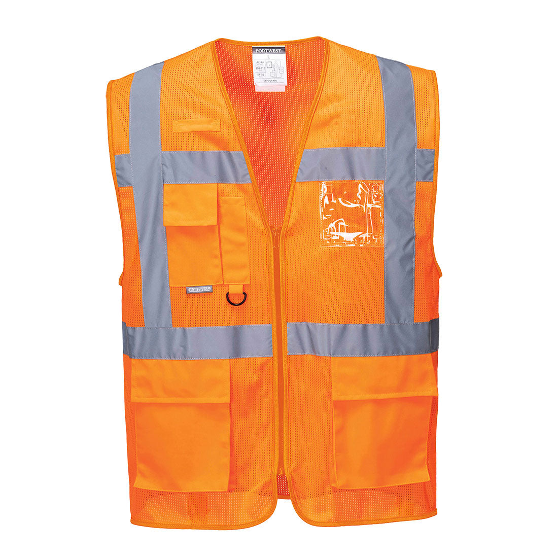Portwest C376 Athens MeshAir Hi Vis Executive Vest 1#colour_orange