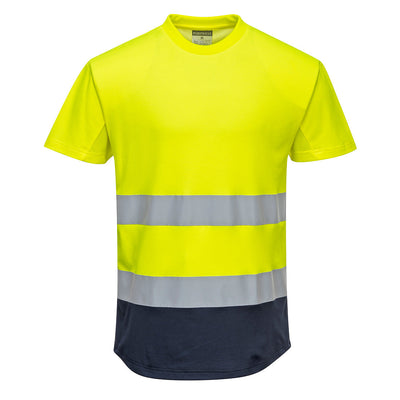Portwest C395 Two-Tone Hi Vis Mesh T-Shirt 1#colour_yellow-navy
