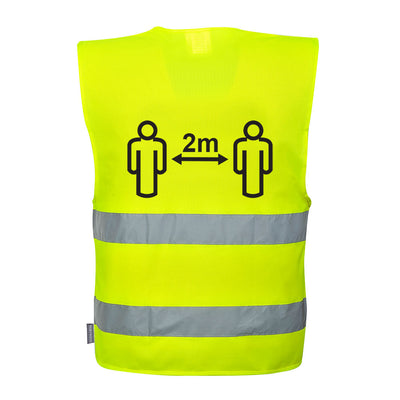 Portwest C406 Hi Vis Social Distancing Vest 2m 1#colour_yellow