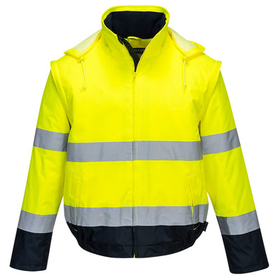 Portwest C464 Essential 2-in-1 Hi Vis Jacket 1#colour_yellow-navy