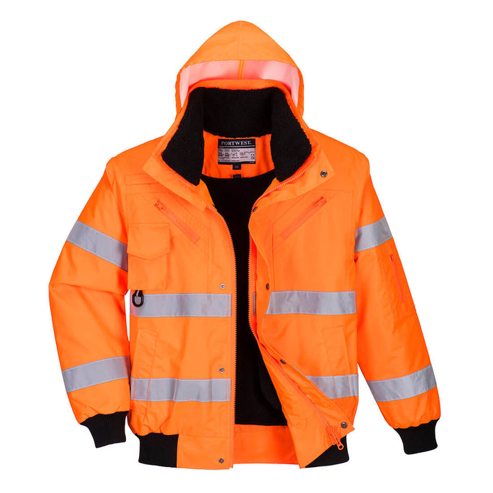 Portwest C467 Hi Vis 3-in-1 Bomber Jacket 1#colour_orange