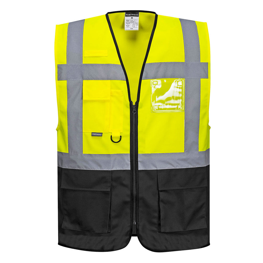 Portwest C476 Warsaw Executive Hi Vis Vest 1#colour_yellow-black