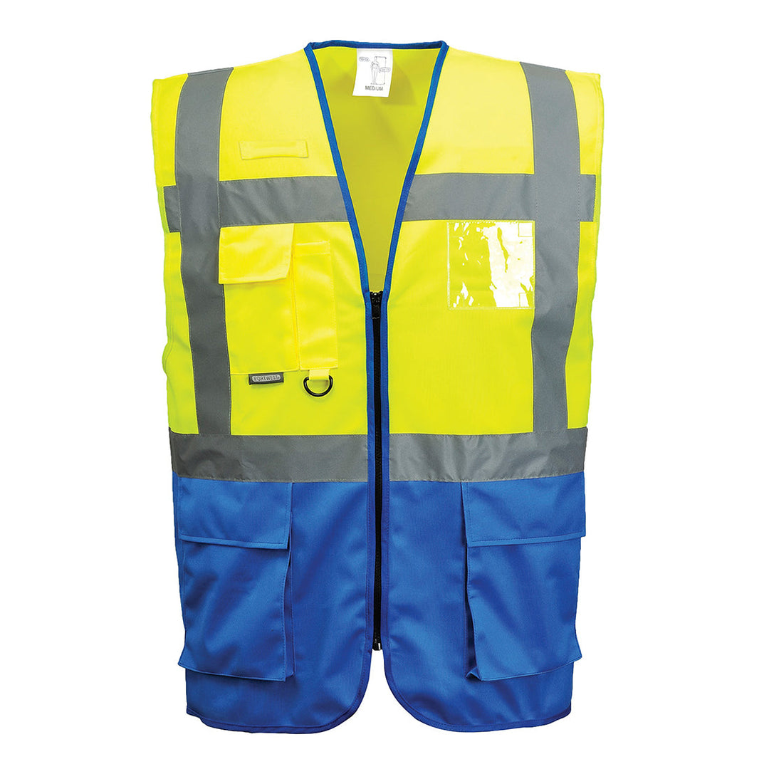 Portwest C476 Warsaw Executive Hi Vis Vest 1#colour_yellow-royal