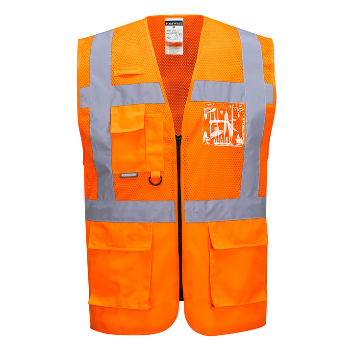 Portwest C496 Madrid Executive Mesh Vest 1#colour_orange