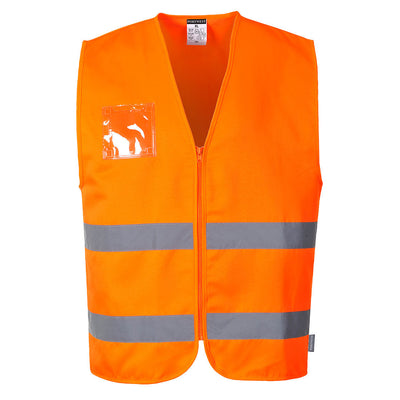 Portwest C497 Hi Vis Polycotton Vest 1#colour_orange