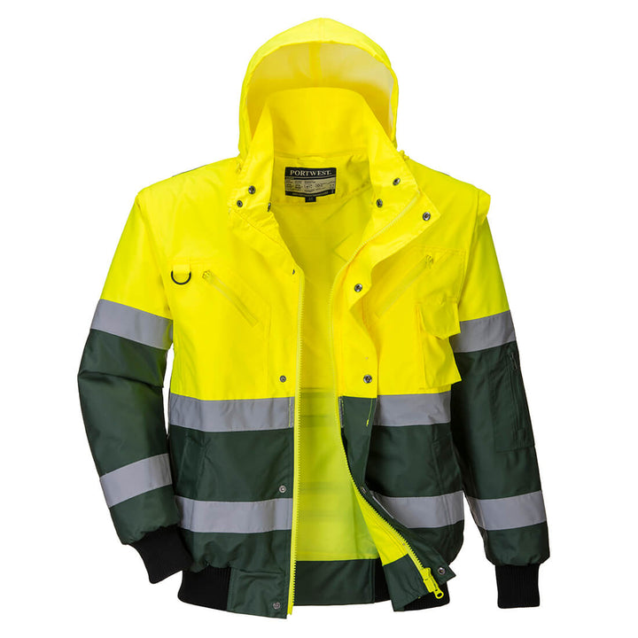 Portwest C565 X Hi Vis Bomber Jacket 1#colour_yellow-green