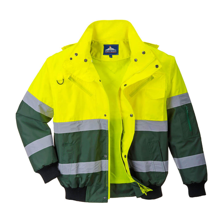 Portwest C565 X Hi Vis Bomber Jacket 1#colour_yellow-green 2#colour_yellow-green