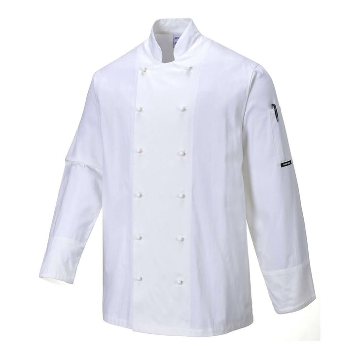 Portwest C771 Norwich Chefs Jacket White Image 3#colour_white