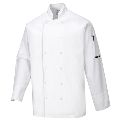 Portwest C773 Dundee Chefs Jacket 1#colour_white 2#colour_white