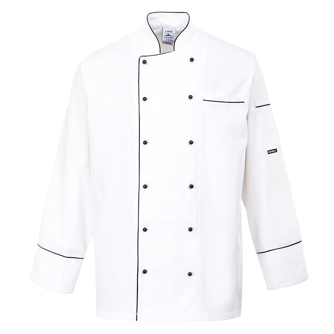 Portwest C775 Cambridge Chefs Jacket 1#colour_white 2#colour_white