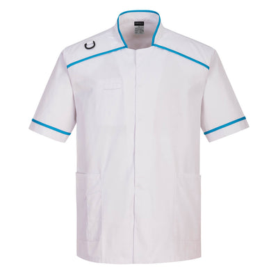 Portwest C821 Mens Medical Tunic 1#colour_white-aqua