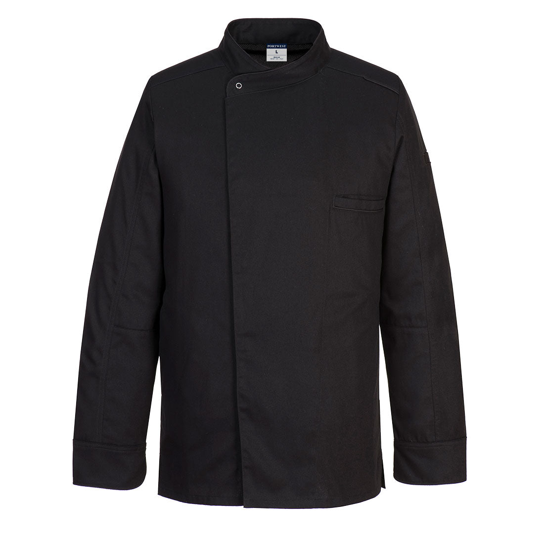 Portwest C835 Surrey Chefs Jacket Long Sleeve 1#colour_black