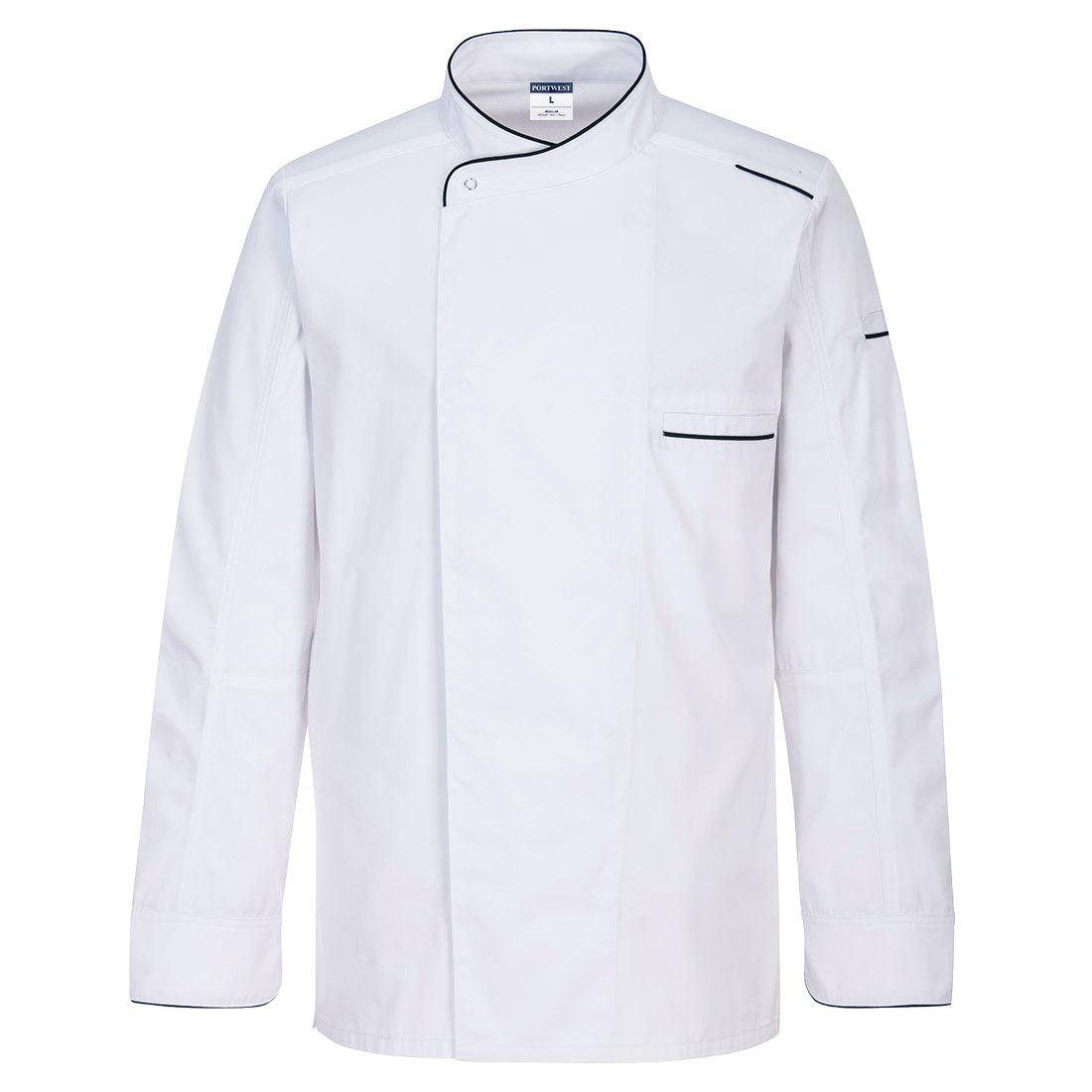 Portwest C835 Surrey Chefs Jacket Long Sleeve 1#colour_white