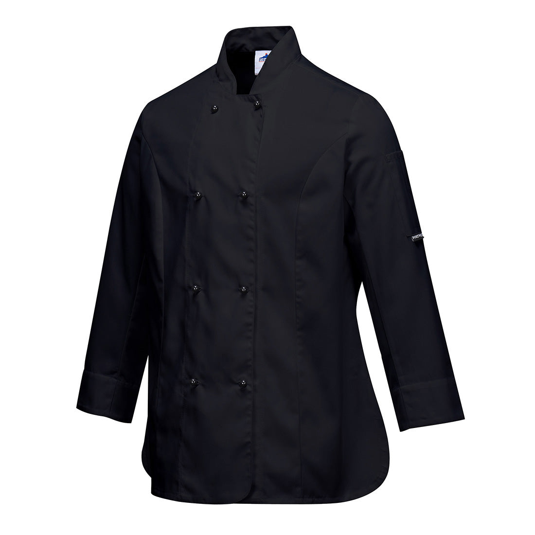 Portwest C837 Rachel Ladies Long Sleeve Chefs Jacket 1#colour_black 2#colour_black