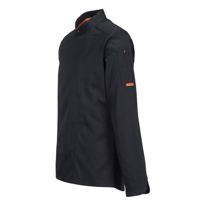 Portwest C838 MeshAir Pro Chefs Jacket Long Sleeved 1#colour_black 2#colour_black