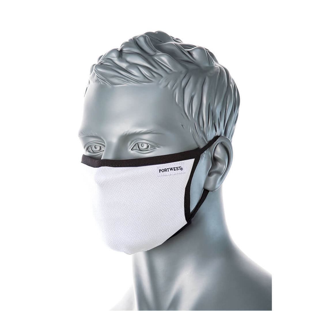 Portwest CC30 3-Ply Fabric Face Mask (Pk25) 1#colour_white