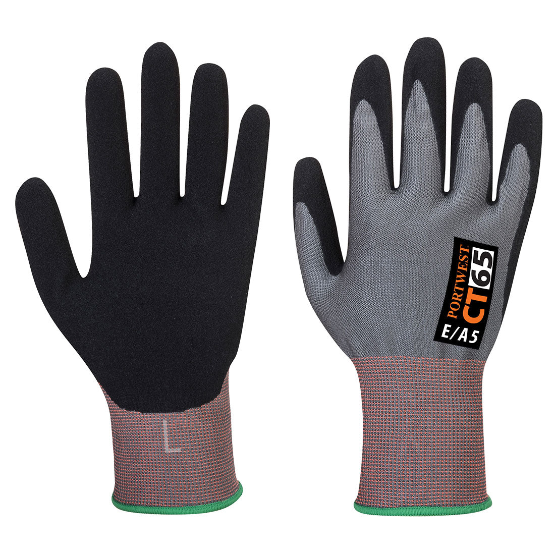Portwest CT65 CT VHR Cut Resistant Nitrile Foam Gloves 1#colour_grey-black