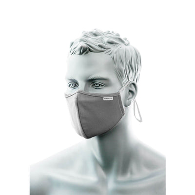 Portwest CV35 3-Ply Anti-Microbial Fabric Face Mask with Nose Band (Pk25) 1#colour_heather-grey