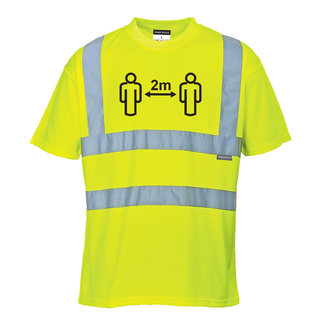 Portwest CV78 Social Distance Hi Vis T-Shirt 1#colour_yellow