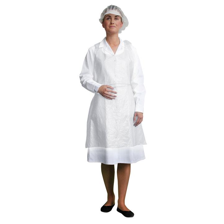 Portwest D300 Disposable PE Bib Apron 1#colour_white