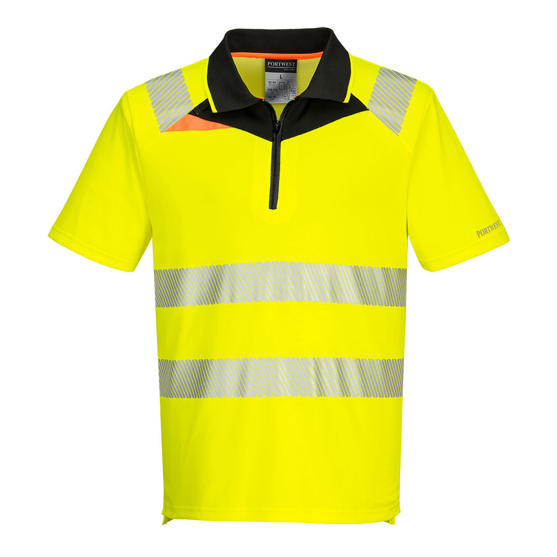 Portwest DX412 DX4 Hi-Vis Polo Shirt Short Sleeve 1#colour_yellow-black