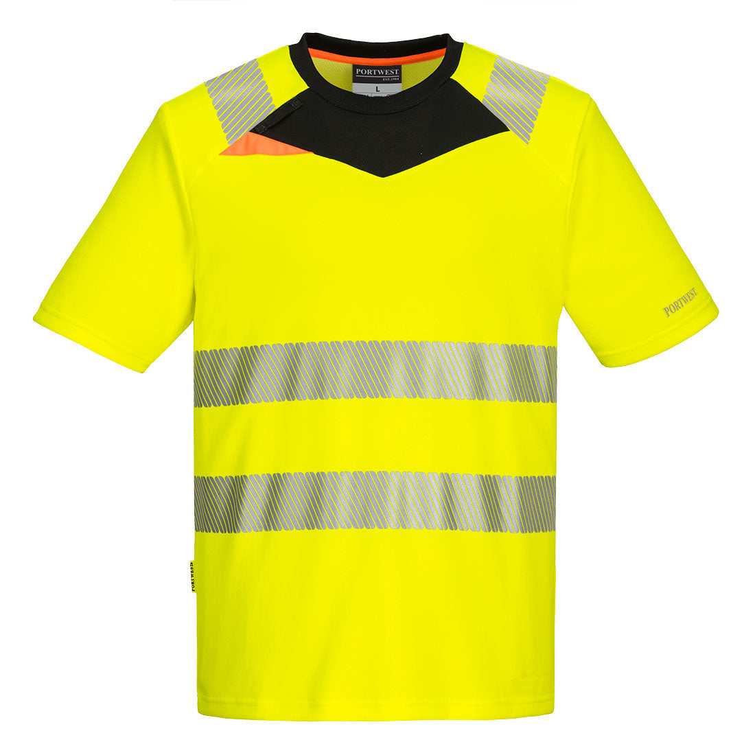 Portwest DX413 DX4 Hi-Vis T-Shirt Short Sleeve 1#colour_yellow-black