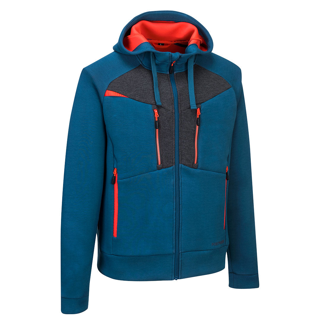 Portwest DX472 DX4 Zipped Hoodie 1#colour_metro-blue 2#colour_metro-blue 3#colour_metro-blue