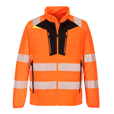 Portwest DX473 DX4 Hi-Vis Hybrid Baffle Jacket 1#colour_orange-black