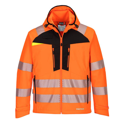 Portwest DX475 DX4 Hi-Vis Softshell Jacket 1#colour_orange-black