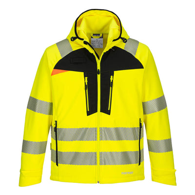 Portwest DX475 DX4 Hi-Vis Softshell Jacket 1#colour_yellow-black