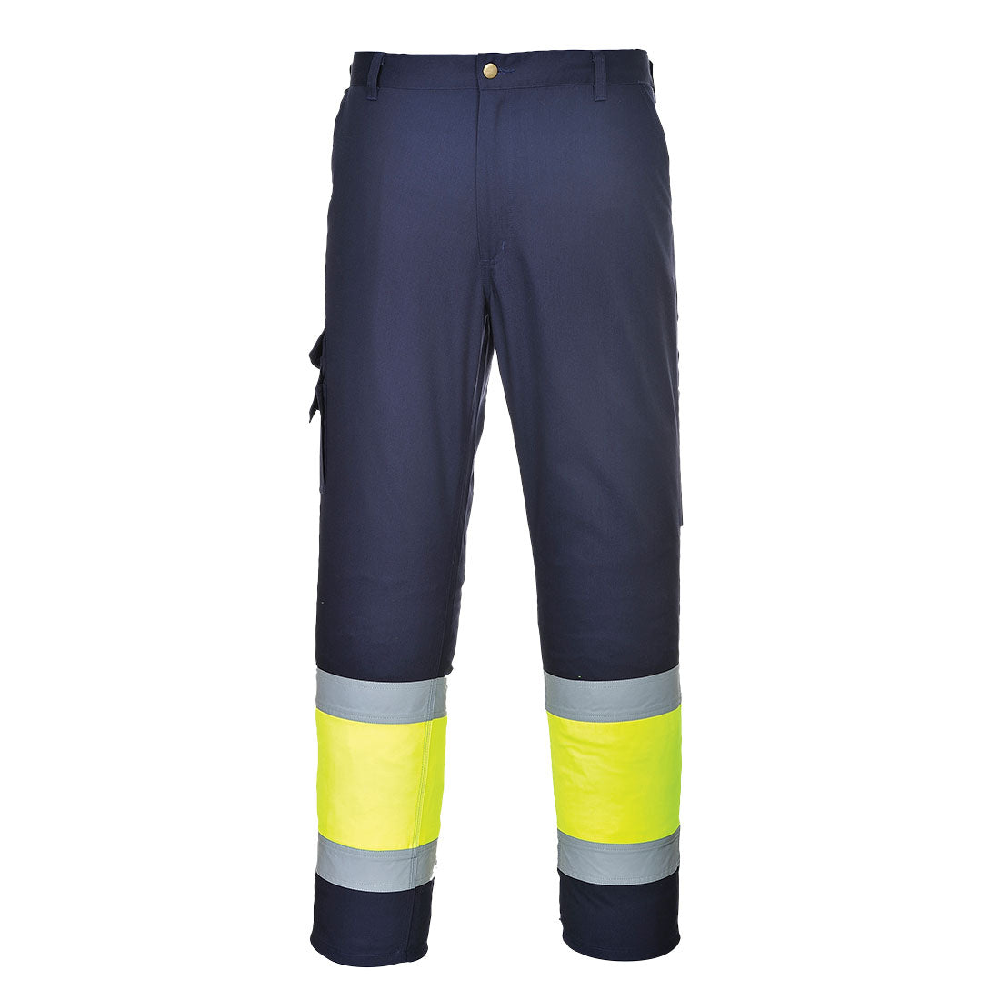 Portwest E049 Hi Vis Two Tone Combat Trousers 1#colour_yellow-navy