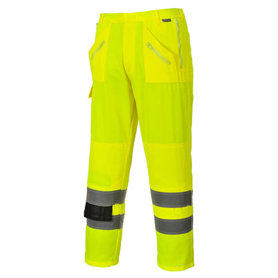 Portwest E061 Hi Vis Action Trousers 1#colour_yellow 2#colour_yellow 3#colour_yellow