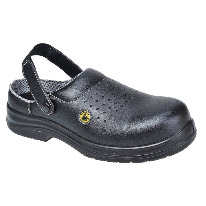 Portwest FC03 Compositelite ESD Perforated Safety Clogs SB AE 1#colour_black