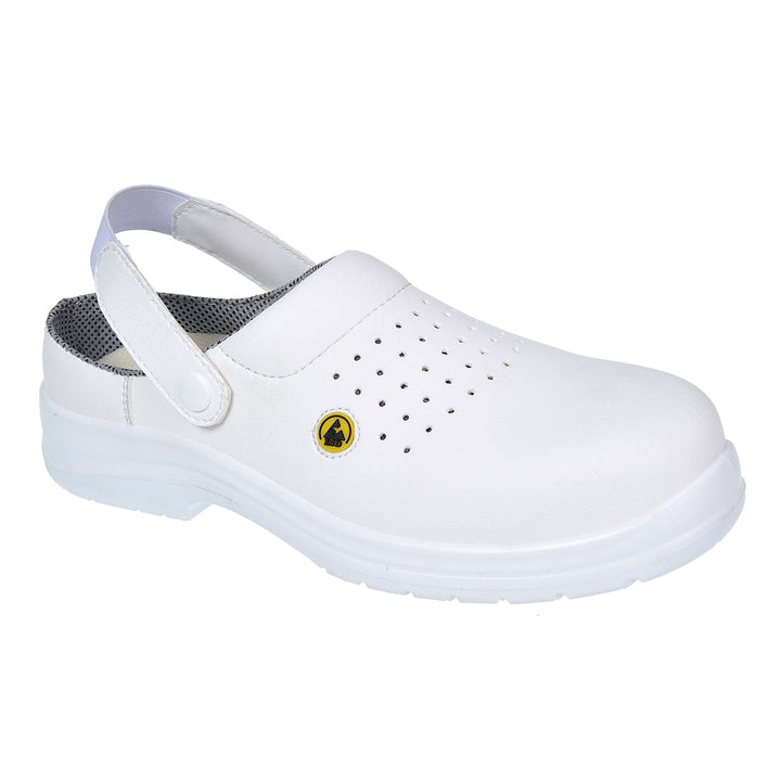 Portwest FC03 Compositelite ESD Perforated Safety Clogs SB AE 1#colour_white