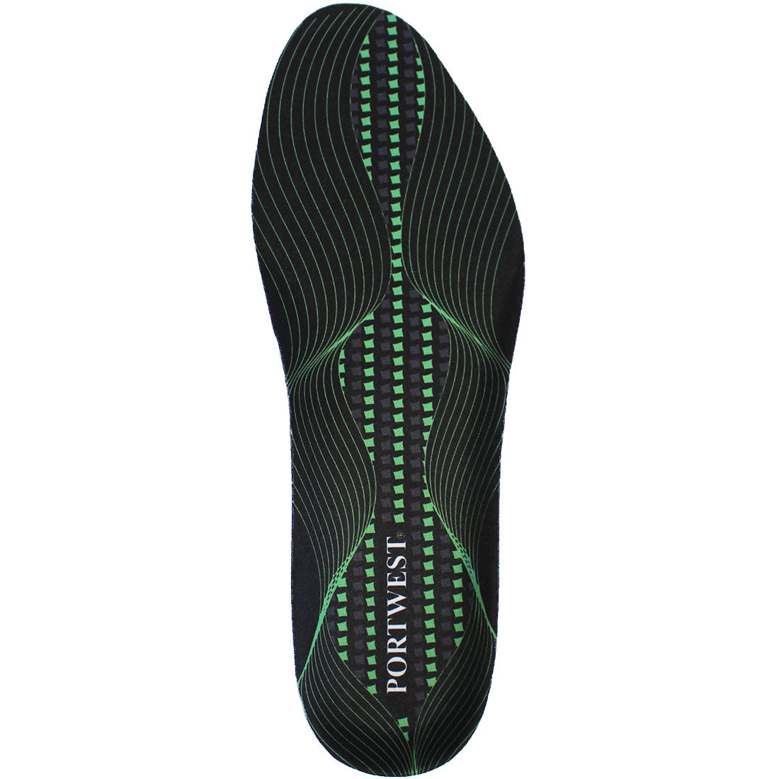 Portwest FC82 Gel Cushion  Arch Support Insoles 1#colour_black-green