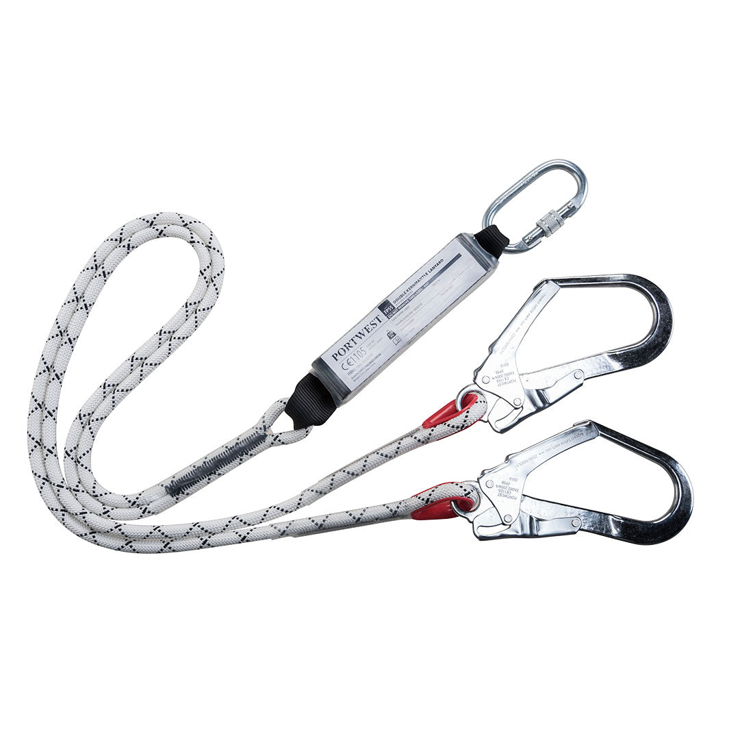 Portwest FP55 Double Kernmantle Lanyard With Shock Absorber 1#colour_white