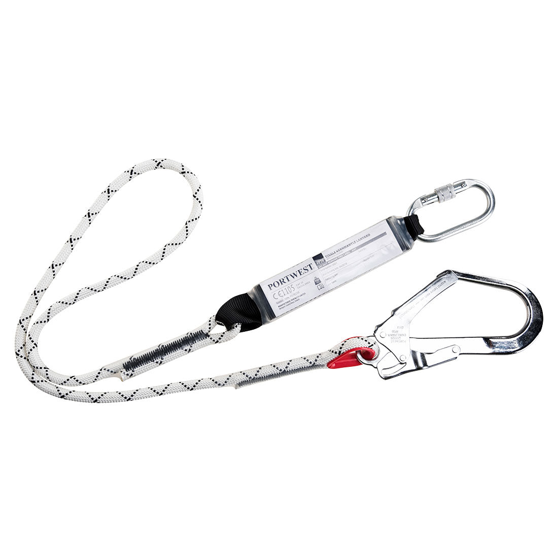 Portwest FP56 Single Kernmantle Lanyard With Shock Absorber 1#colour_white