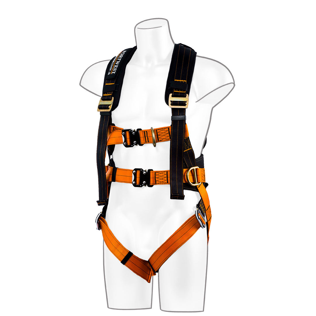Portwest FP73 Ultra 3 Point Harness 1#colour_black-orange