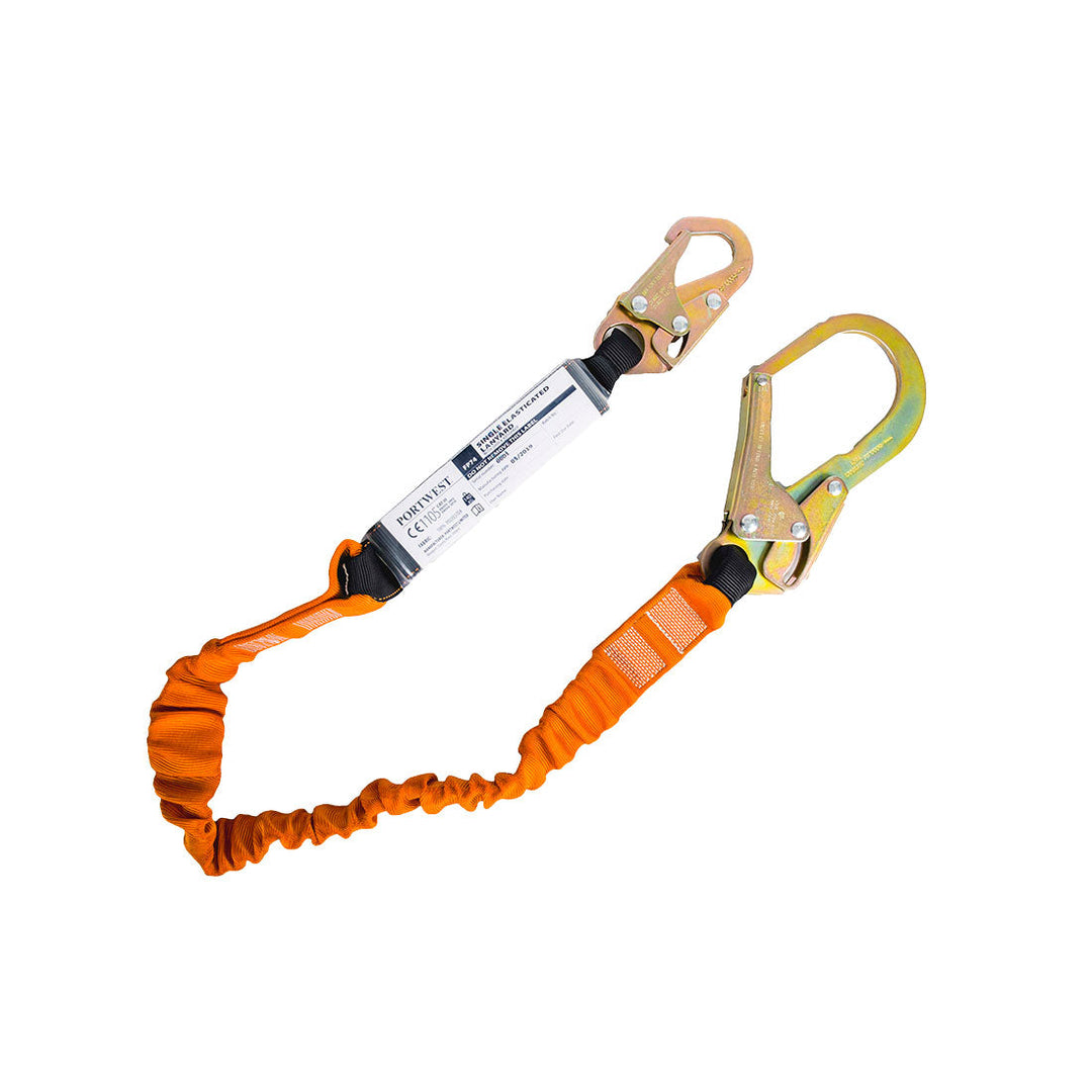 Portwest FP74 Single 140kg Lanyard with Shock Absorber 1#colour_black-orange