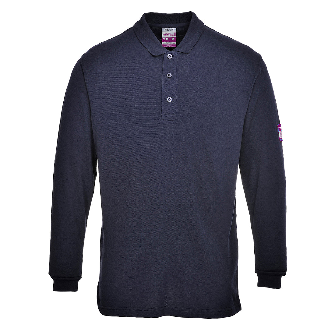 Portwest FR10 Flame Resistant Anti-Static Long Sleeve Polo Shirt 1#colour_navy