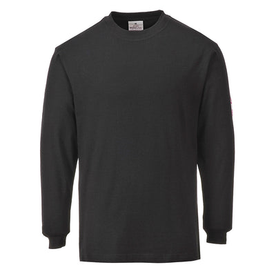 Portwest FR11 Flame Resistant Anti-Static Long Sleeve T-Shirt 1#colour_black